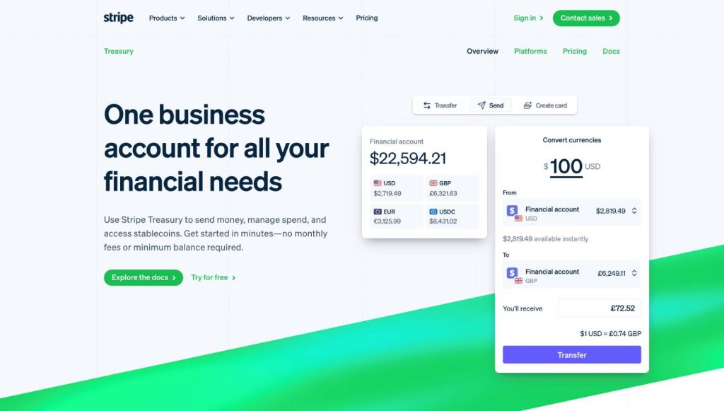 Stripe Treasury