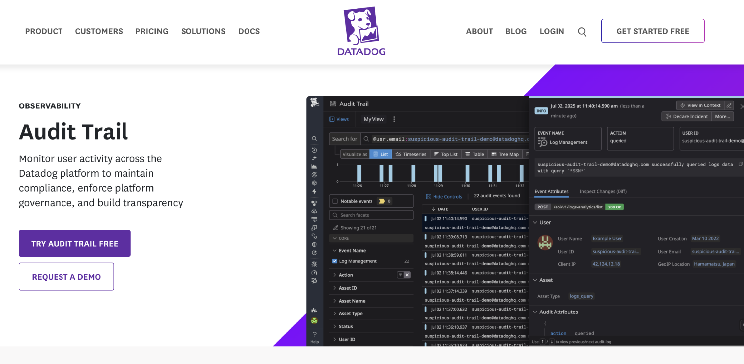 17 Best Audit Logging Tools for Fintech SaaS Products 3 datadog