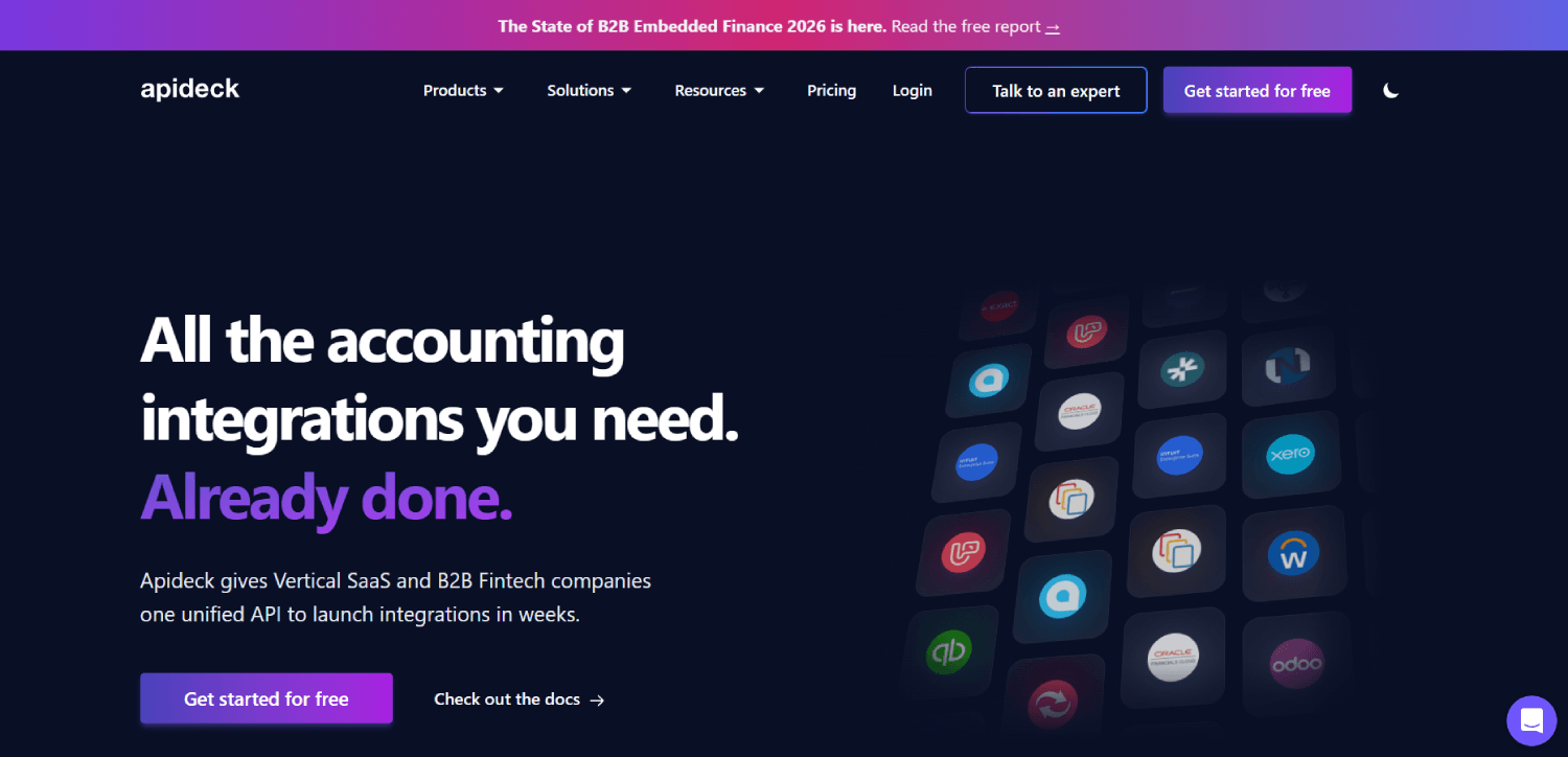 Top 7 Accounting Integration APIs for B2B SaaS (Codat, Rutter, Merge and More) 5 Apidesk