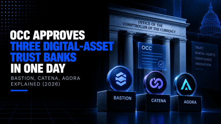 OCC Approves Three Digital-Asset Trust Banks in One Day: Bastion, Catena, Agora Explained (2026) 2 OCC Approves Three Digital Asset Trust Banks in One Day Bastion Catena Agora Explained 2026