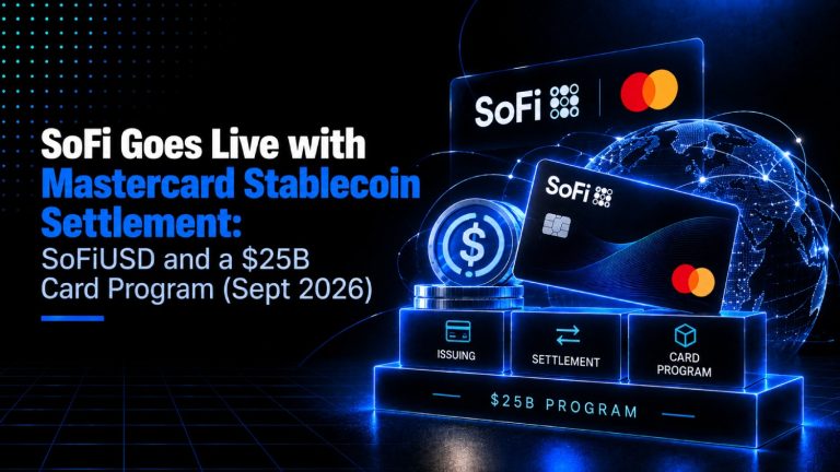 SoFi Goes Live with Mastercard Stablecoin Settlement SoFiUSD and a 25B Card Program Sept 2026
