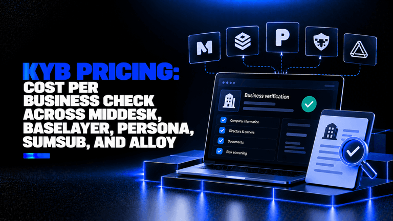 KYB Pricing Cost per Business Check Across Middesk Baselayer Persona Sumsub and Alloy